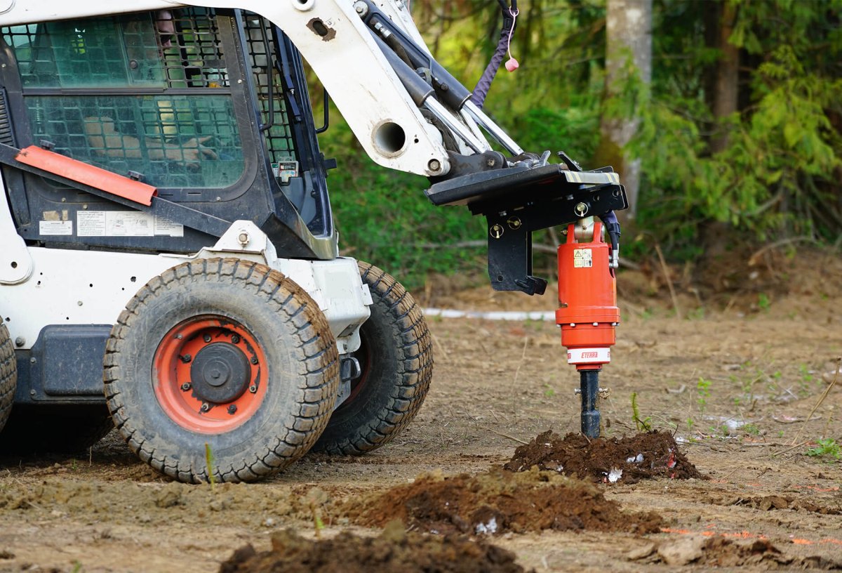 Skid Steer Auger Drive Attachment - Heavy Duty Earth Drilling Tool for Landscaping, Fencing & Construction Projects