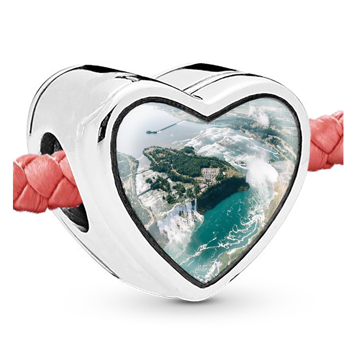 Niagara Falls Panoramic Beads for Jewelry Making - Silver Charms & Bracelet Making Supplies - Unique Travel Souvenir Gift for Women - Perfect for DIY Jewelry, Bracelet Crafting & Vacation Keepsakes