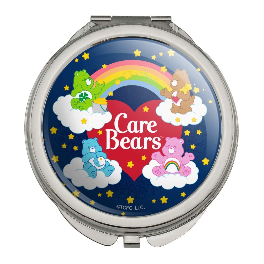 Care Bears Classic Logo Compact Travel Purse - Cute Handbag with Mirror for Makeup & Essentials | Perfect for Girls Travel, School, and Daily Use