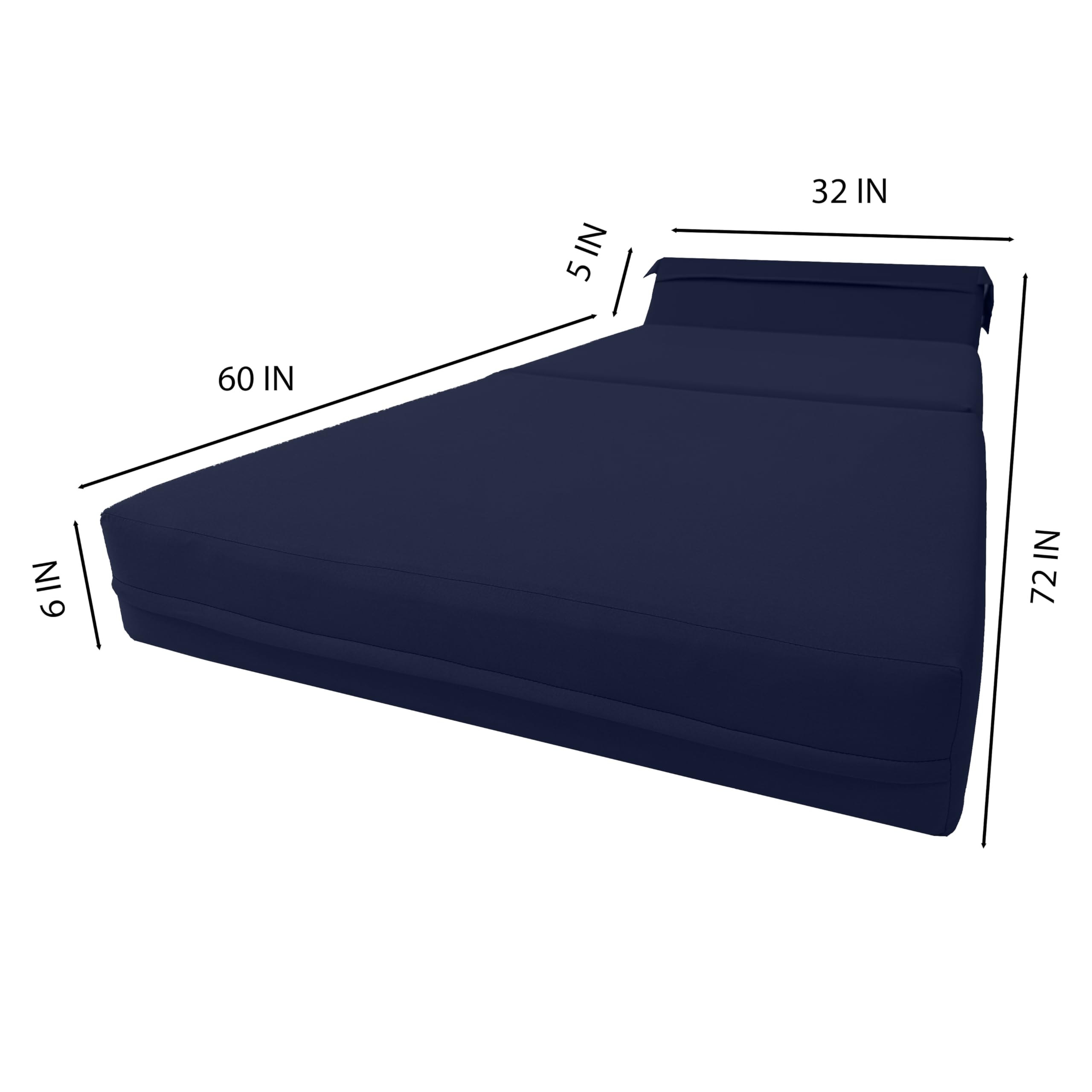 D&D Futon Sleeper Chair - Convertible Folding Bed & Sofa for Small Spaces, Guest Room, Studio Apartment - High Density Foam Mattress (70
