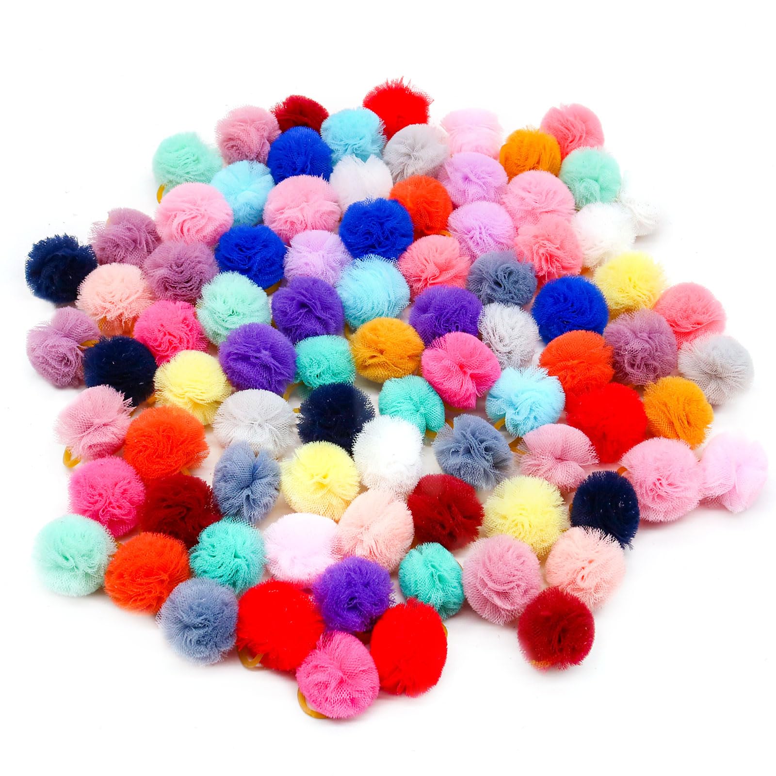 **Colorful Small Dog Bows with Ball Design - 24pcs Pet Grooming Hair Accessories for Puppies, 0.78