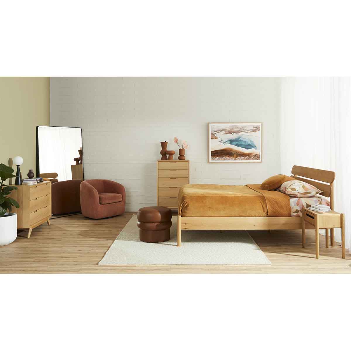 Jude Tall Chest of 5 Drawers - Modern Wooden Dresser for Bedroom Storage | Perfect for Organizing Clothes, Linens & Accessories