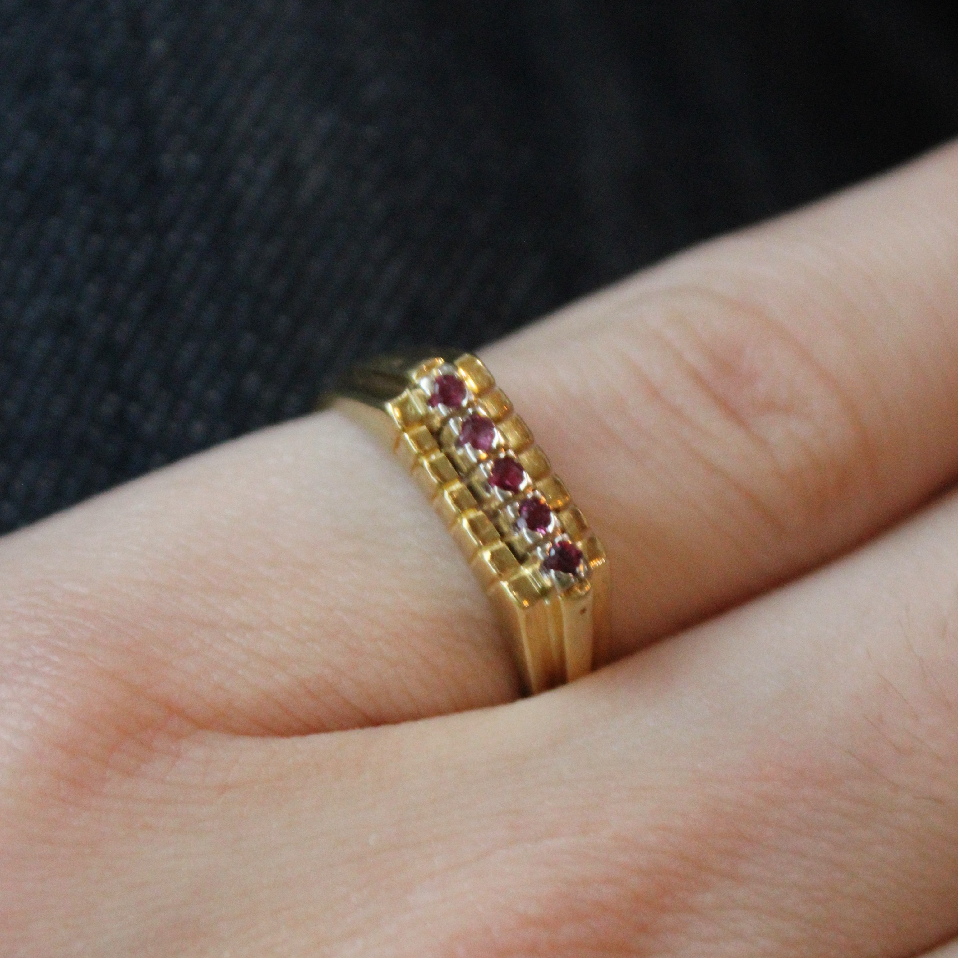 0.08ctw Ruby Five Stone Ring - Size 6.5 - Elegant Birthstone Jewelry for Women - Perfect for Anniversary, Birthday & Valentine's Day Gifts