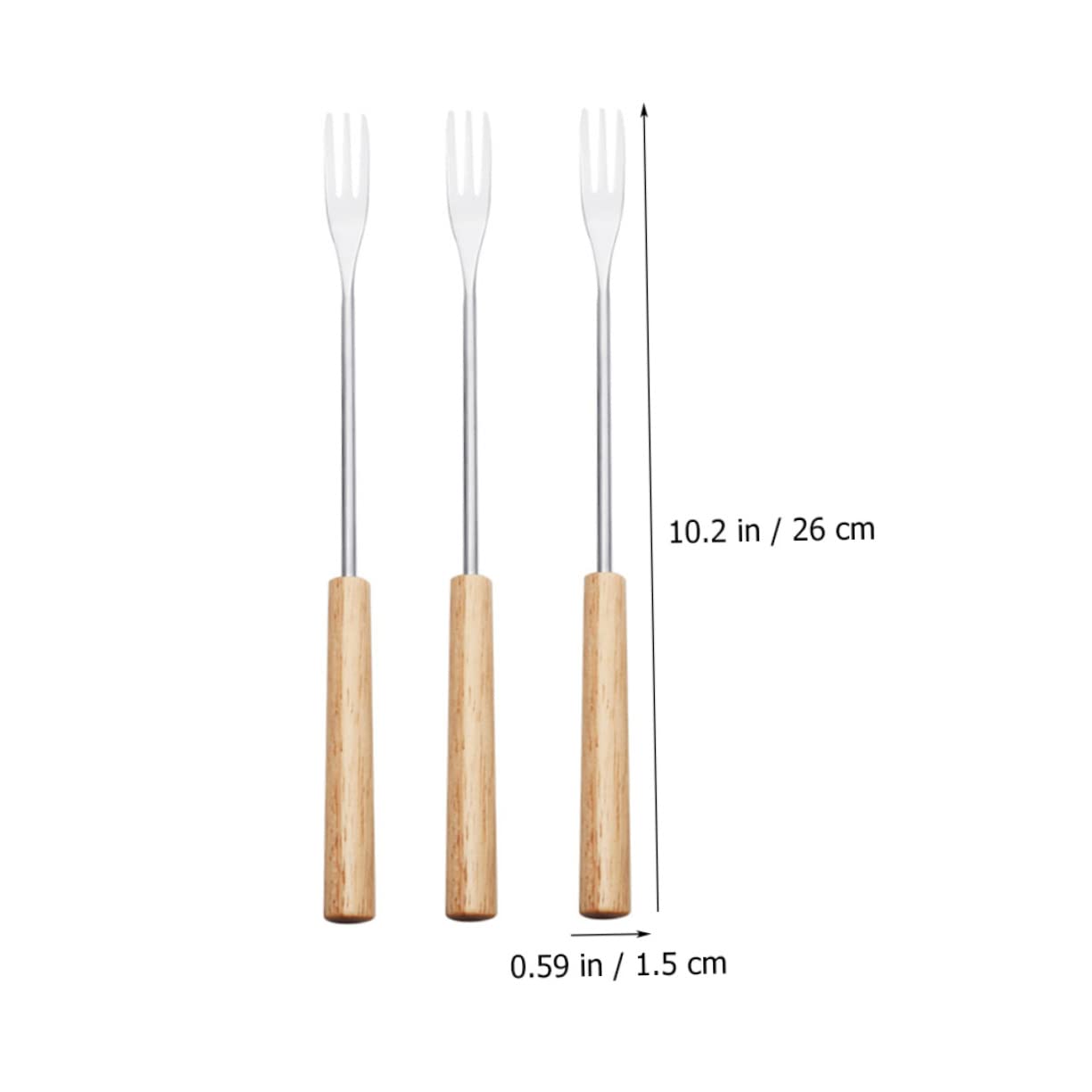 PRETYZOOM 24-Piece Stainless Steel Chocolate Fondue Forks Set with Wooden Handles - Perfect for Cheese, Fruit, Marshmallows & Dessert Dipping - Ideal for Parties, Weddings & Home Entertaining