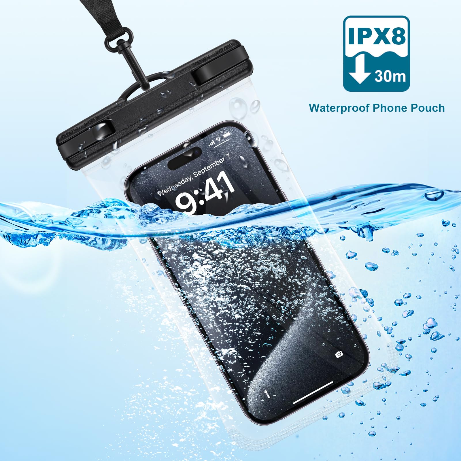 Waterproof Phone Pouch [2-Pack] IPX8 Submersible Case for iPhone 15 Pro Max 14 13 & Galaxy S24 S23 Ultra (Fits Up to 6.9