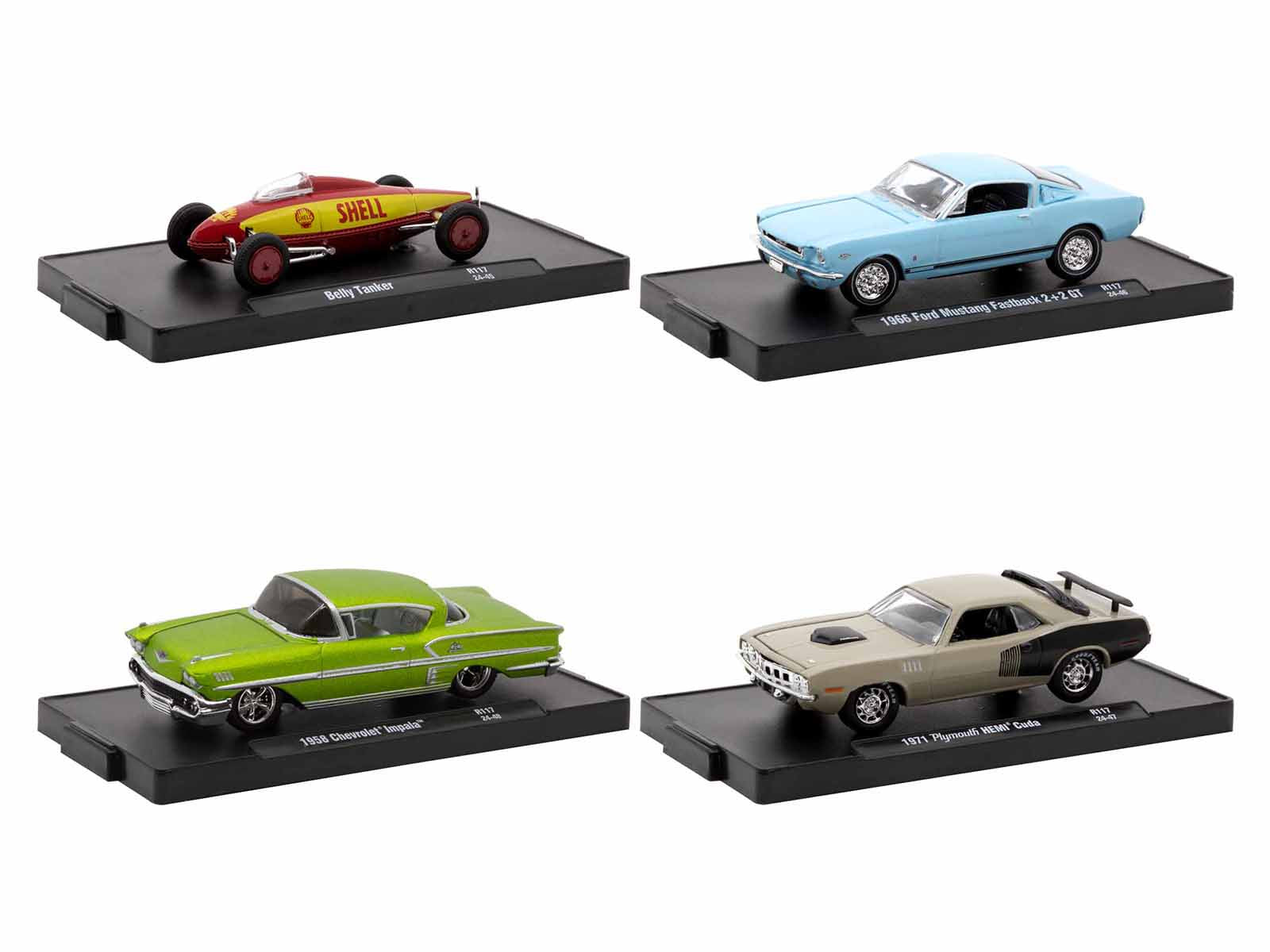 M2 Machines 1/64 Scale Diecast Model Cars - Auto Drivers Set of 4 Limited Edition (7000 Pieces Worldwide) - Collectible Vehicles for Display & Racing Scenes