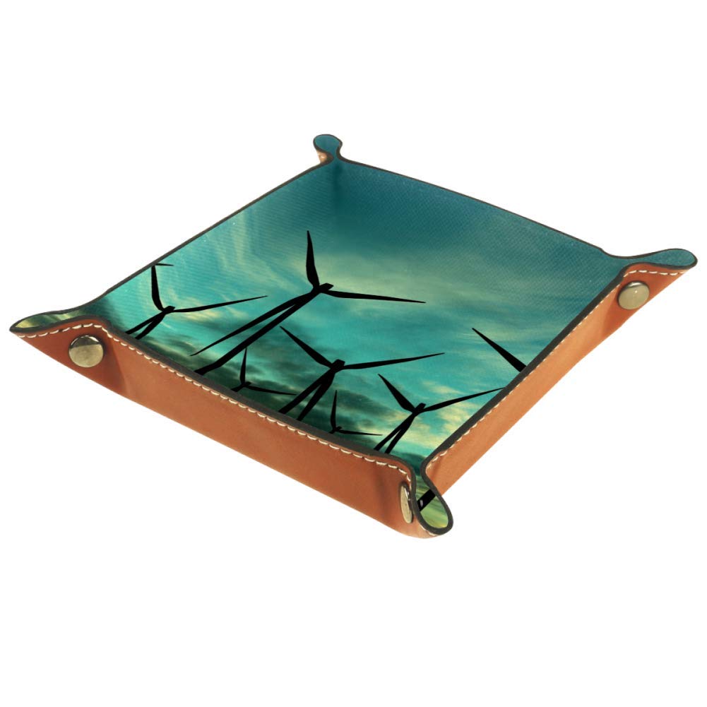 LORVIES Wind Turbine Farm Sunset Decorative Storage Box - Cube Bins & Containers for Office, Home Organization | Perfect for Shelves, Desks & Closet Storage