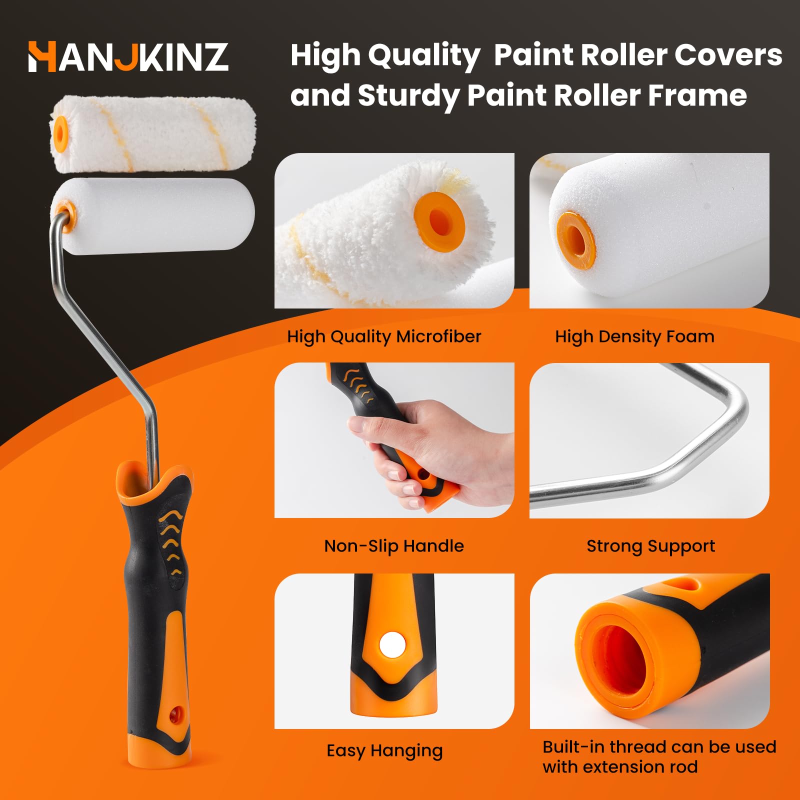 27 Pack Paint Tray Kit - 4 Inch Small Plastic Paint Tray with 20 Disposable Liners | Thickened Light Orange Paint Roller Tray Liners for Home Painting, DIY Projects & Professional Use