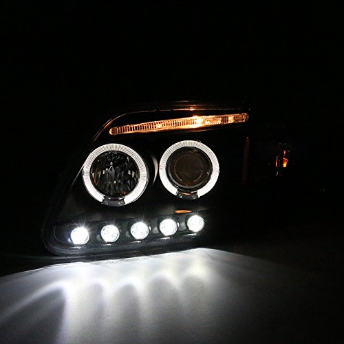 Spec-D Tuning 2LHP-F15097JM-TM LED Halo Projector Headlights for Ford F150 - Black Housing, DRL Lights - Upgrade Your Truck for Night Driving & Off-Road Adventures