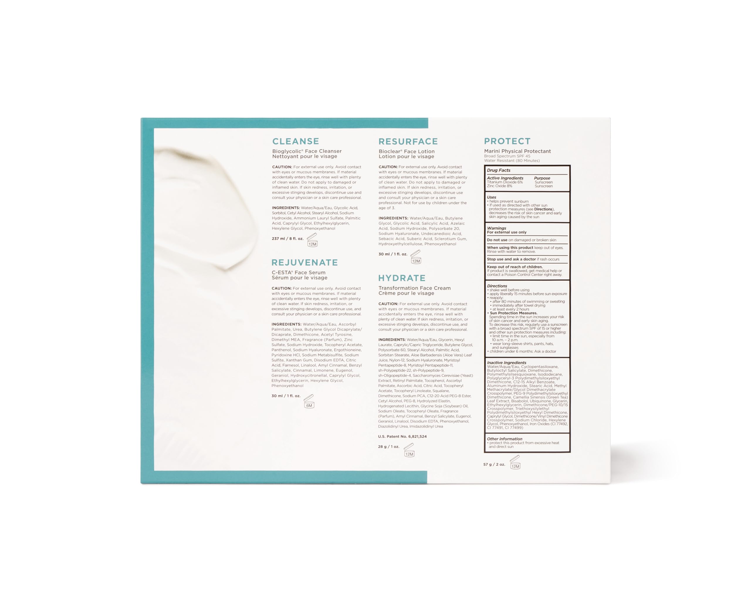 Jan Marini Skin Research Skin Care Management System with Marini Physical Protectant Tinted SPF 45 for Normal/Combination Skin - Daily Sun Protection & Anti-Aging Skincare Routine for Women & Men