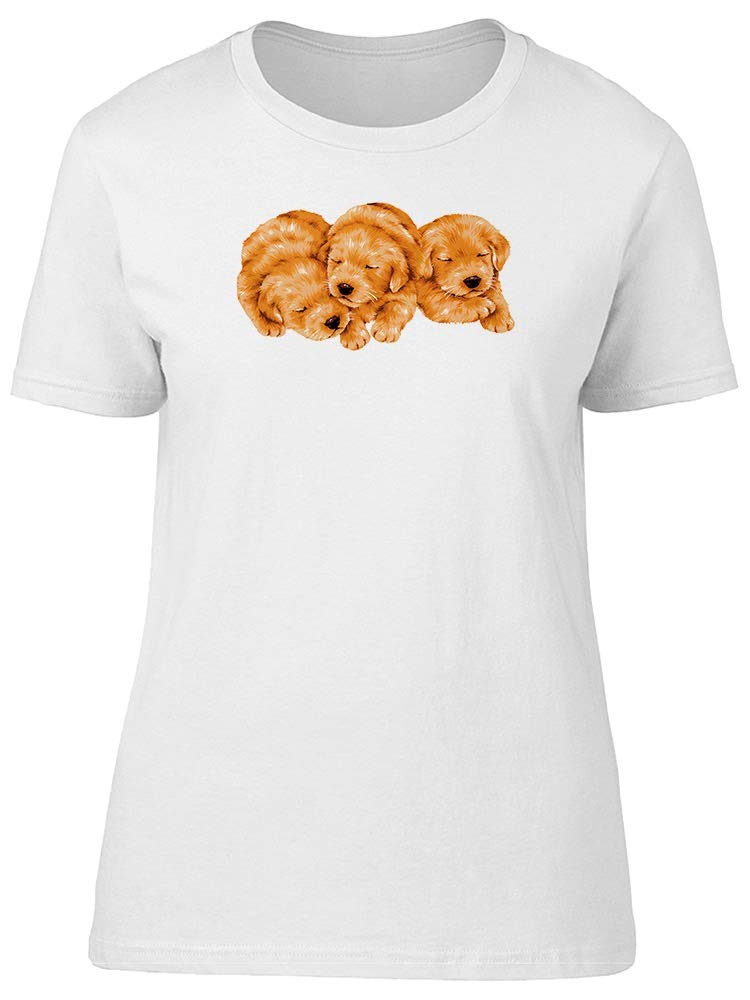 Smartprints Three Sleeping Retrievers T-Shirt for Women - Cute & Comfortable Dog Lover Tee - Perfect for Casual Wear, Lounging & Dog-Themed Outfits