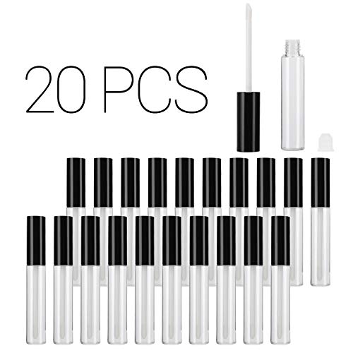 20 PCS Refillable Empty Lip Gloss Tubes with Black Cap - 10ml DIY Lip Oil Containers for Makeup Artists & Beauty Enthusiasts | Perfect for Custom Lip Gloss, Essential Oils & Homemade Cosmetics