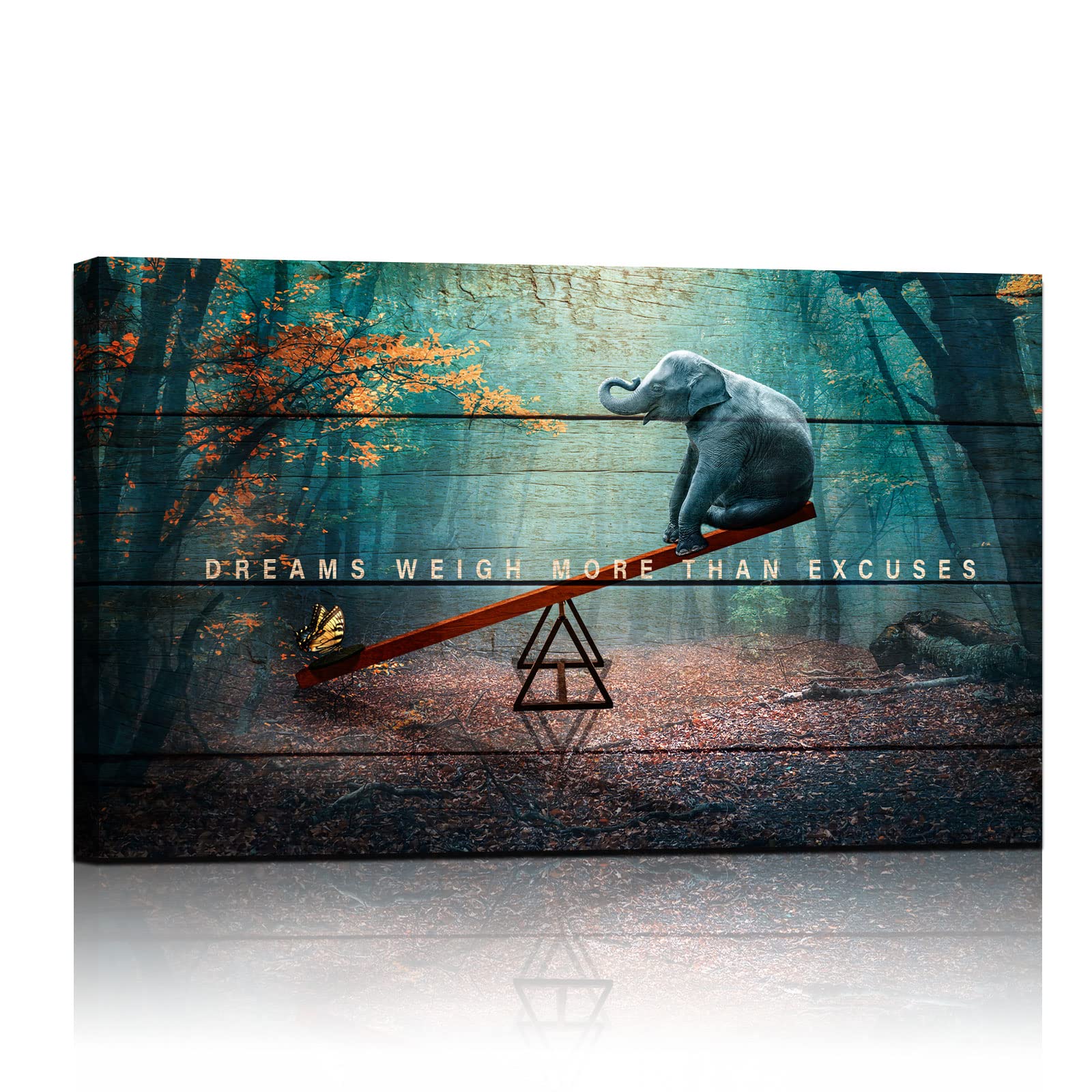 Dreams Weigh More Than Excuses Motivational Wall Art - Inspirational Canvas Print & Poster for Home Gym, Office Decor - Uplifting Quote Painting for Workout Spaces & Professional Environments