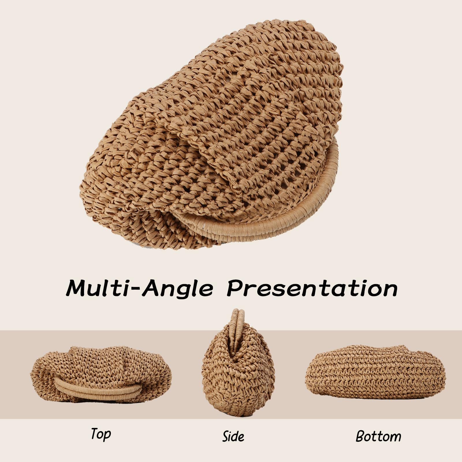 Empire Woven Straw Clutch Purse for Women - Crossbody Shoulder Bag, Summer Beach Handbag, Boho Chic Accessory for Vacation, Pool Party & Outdoor Events