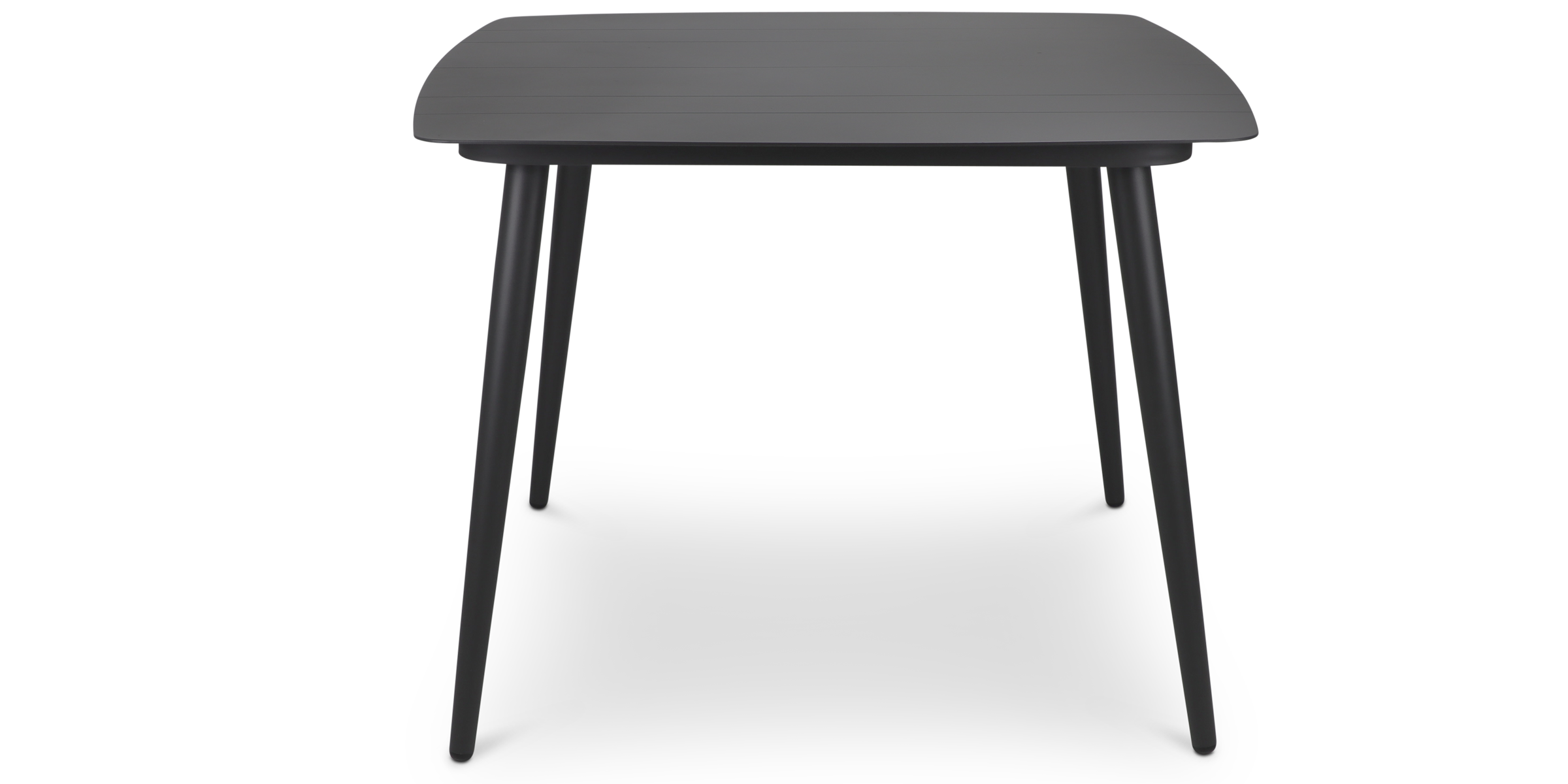 Amalfi Square 5-Piece Outdoor Dining Set in Gunmetal with UV-Resistant Plastic Chairs (PP) - Perfect for Patio, Garden, and Backyard Entertaining