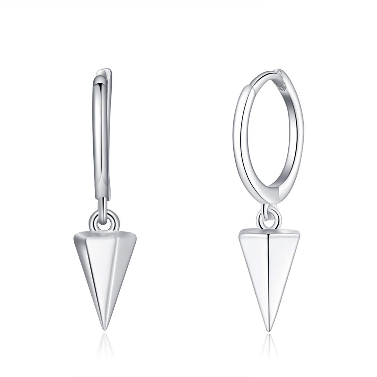 Dainty Hoop Dangle Earrings for Women - Sterling Silver Small Hoop Earrings with Moon, Star, Spike & Evil Eye Charms | Perfect for Everyday Wear, Date Nights & Gifts