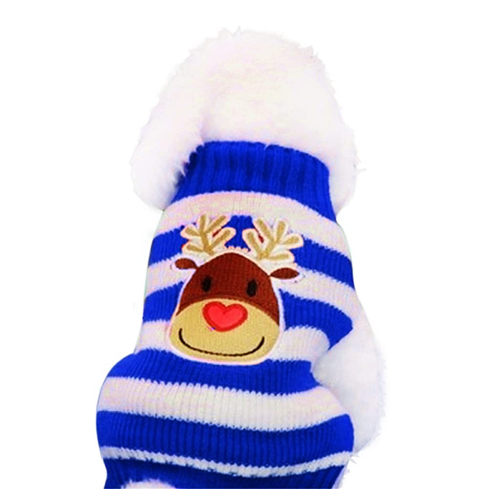 NACOCO Reindeer Christmas Sweater for Small Dogs & Cats - Festive Holiday Pet Apparel for Xmas & New Year - Cozy Winter Outfit for Puppies & Kittens