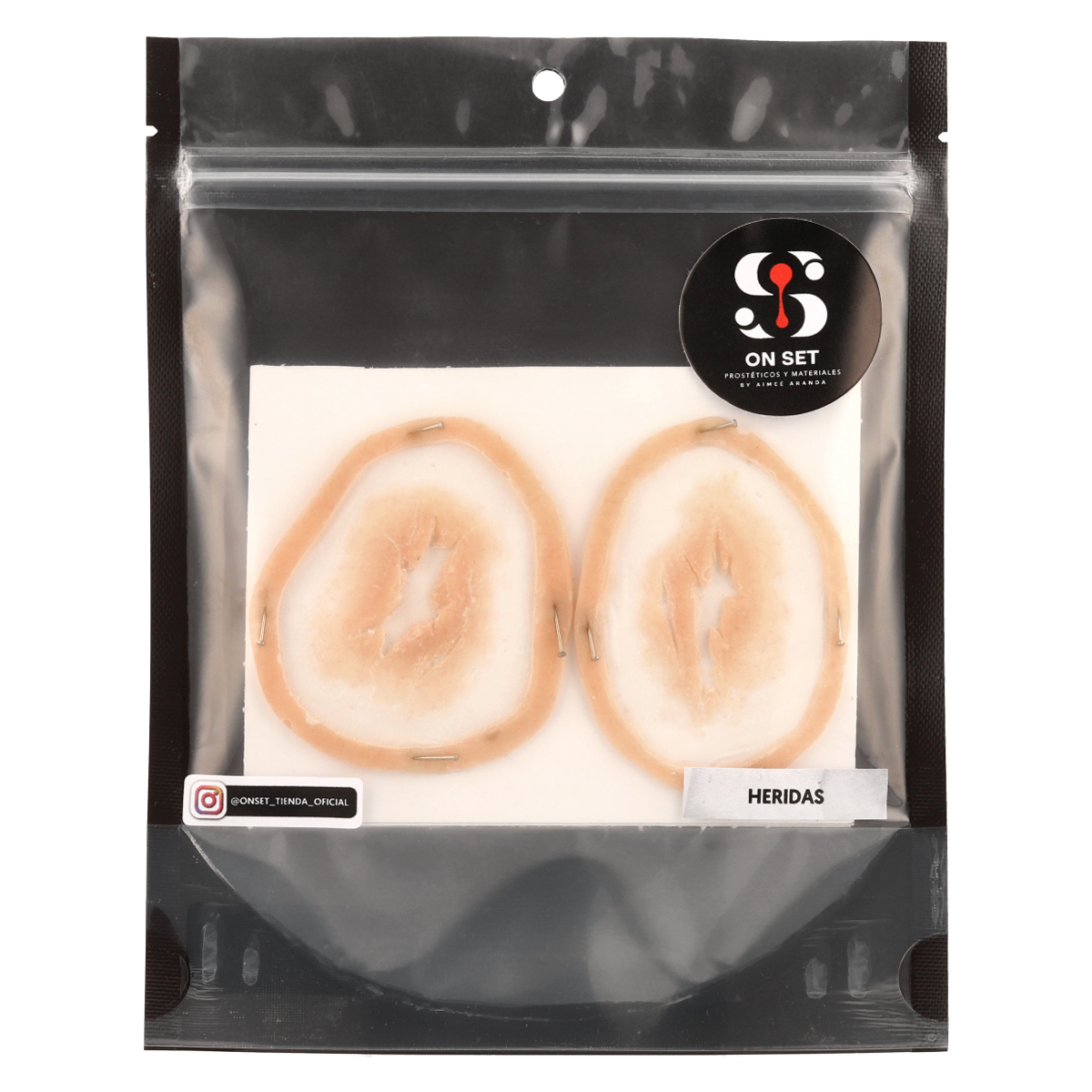 Realistic Fake Wound Prosthetic 2-Piece Set - Halloween Costume, Special Effects Makeup & Movie Props