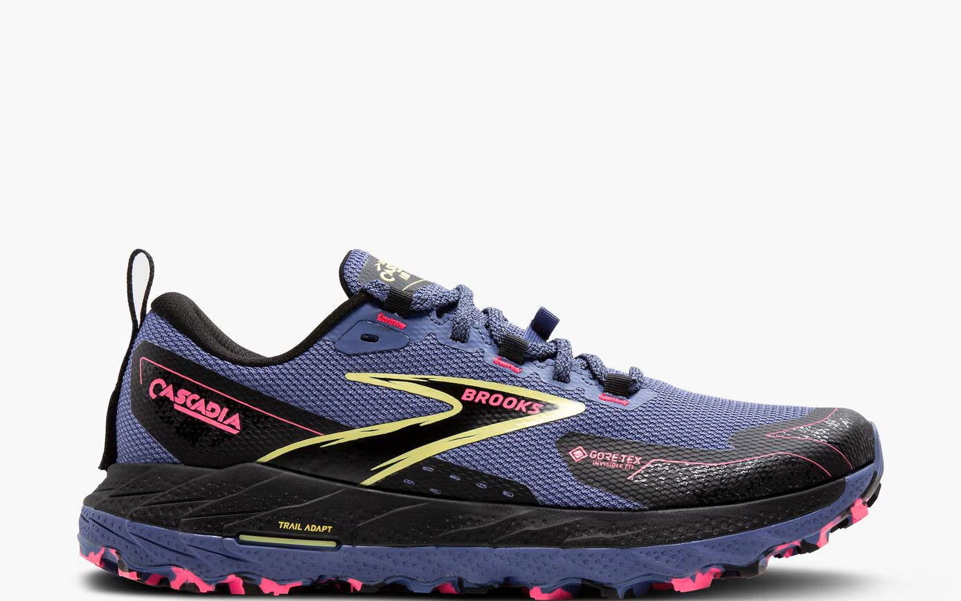 Women's Cascadia 18 GTX Trail Running Shoes - Waterproof Grey Blue/Black/Pink Hiking Boots for Women - Perfect for Outdoor Adventures & Mountain Trekking