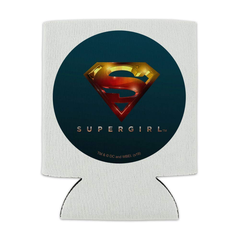 Supergirl TV Series Logo Insulated Can Cooler - Collapsible Drink Sleeve & Beverage Holder for Beer, Soda & Energy Drinks - Perfect for Parties, BBQs & Superhero Movie Nights