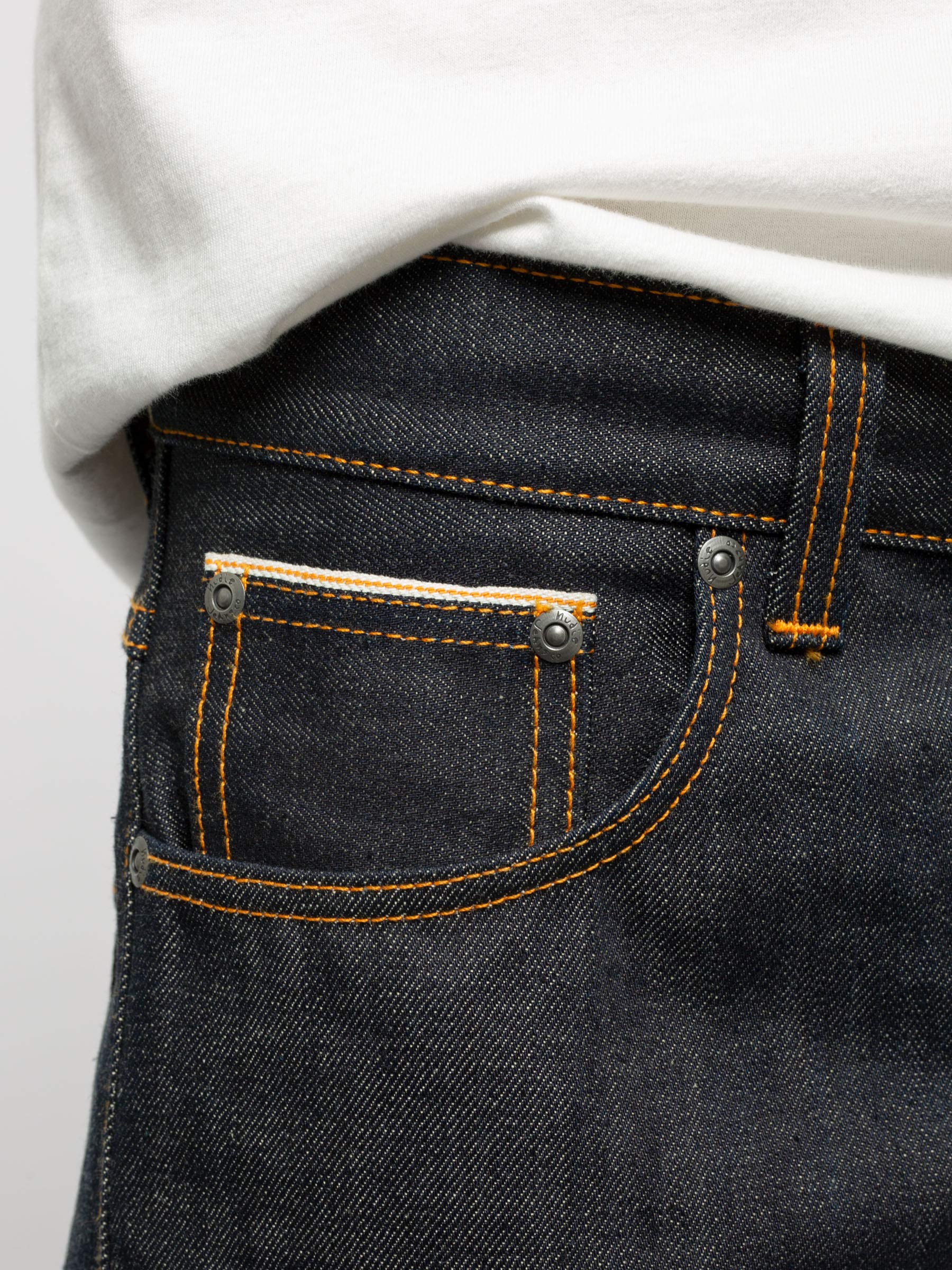 Nudie Jeans Grim Tim Dry Selvage - Premium Raw Denim Jeans for Men | Slim Fit, High-Quality Selvedge | Perfect for Casual Wear & Street Style