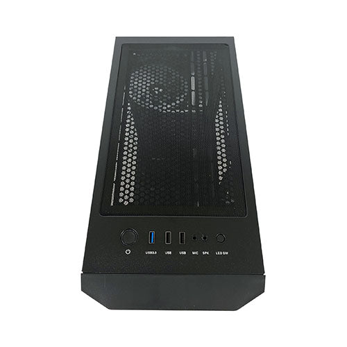 Apevia Predator BK ATX Mid Tower Gaming PC Case - High Airflow Tempered Glass Design for Gaming & Streaming Setup