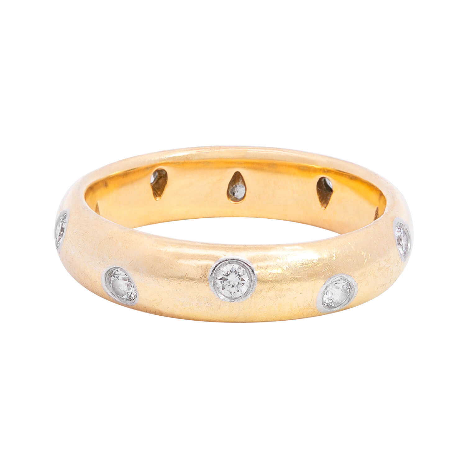 Vintage Tiffany & Co. 18K Gold Platinum Diamond Etoile Band Ring - Elegant Wedding, Anniversary & Special Occasion Jewelry Gift