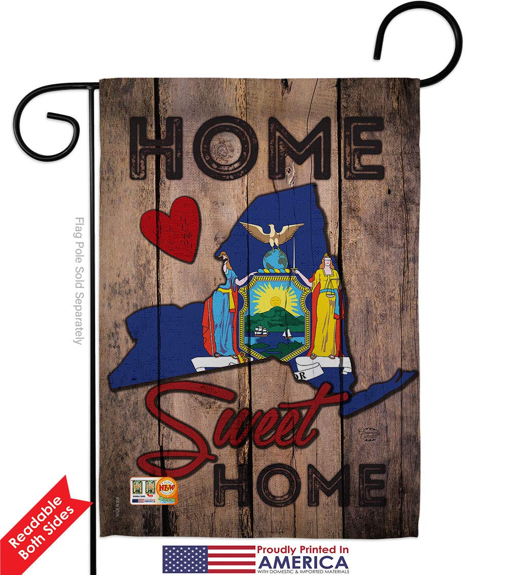 New York Garden Flag Set with Stand - Double-Sided 13x18.5