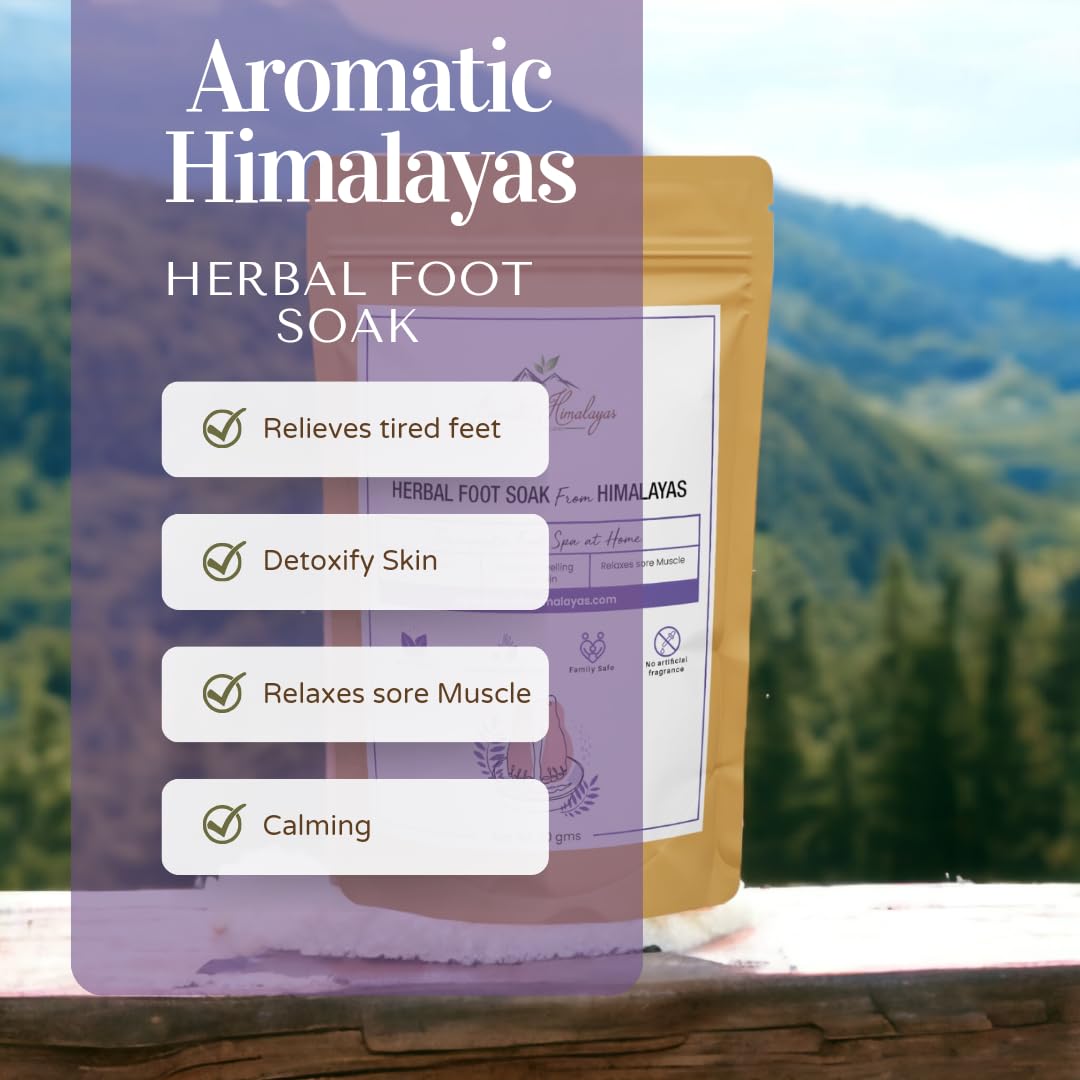 Himalayan Herbal Bath & Foot Soak Salt - Relieve Tired, Swollen Feet & Muscle Pain | Detox & Improve Circulation | 2 Pack (10g Each) | Perfect for Post-Workout Recovery & Spa Relaxation