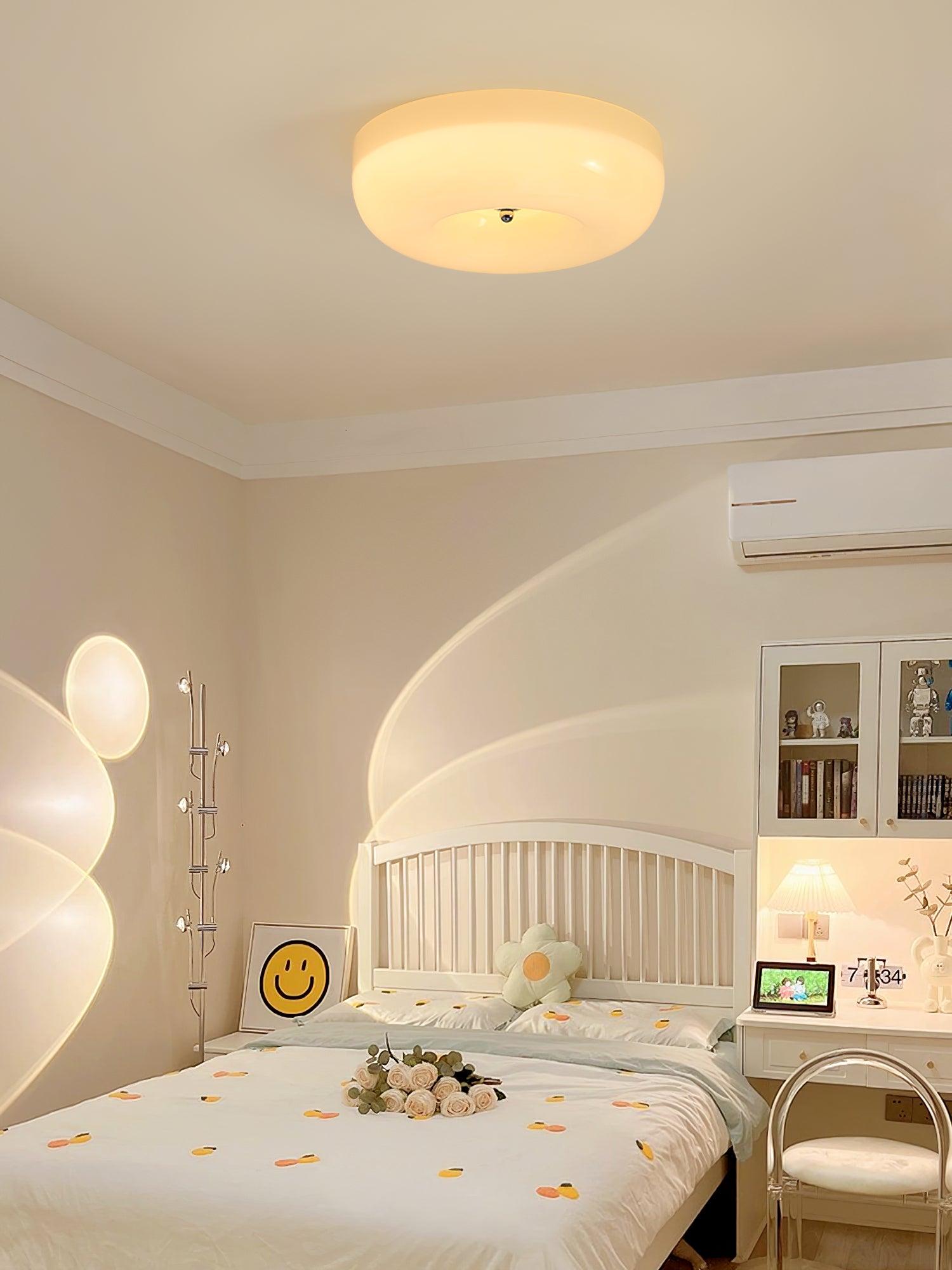 Cream Pudding Ceiling Light Fixture - Modern Soft Glow Bedroom Lighting for Cozy Home Decor & Relaxing Ambiance