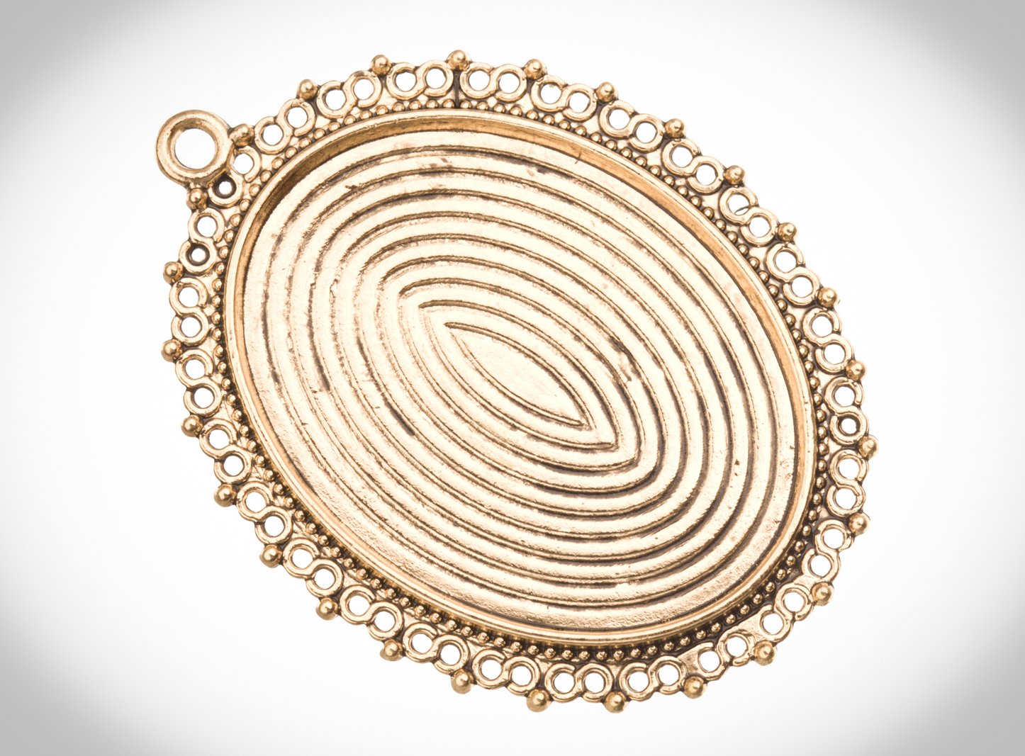 2Pcs Antique Gold Web Frame Pendant Trays with Cabochon Setting - Perfect for Photo Pendants, Cameo Jewelry & DIY Bezel Projects - Great for Necklaces, Bracelets & Keepsake Gifts