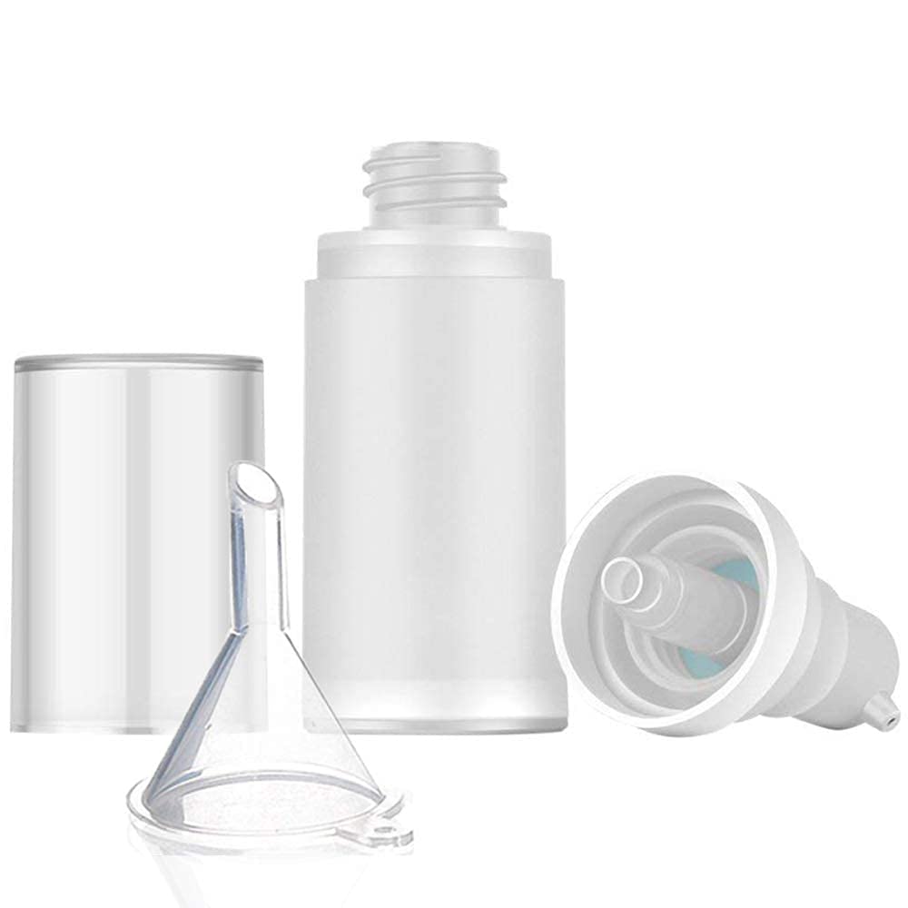 Airless Pump Bottles for Cosmetics - Refillable Travel Containers for Creams, Gels & Lotions with Spatula | Perfect for Skincare, Makeup & Toiletries On-The-Go