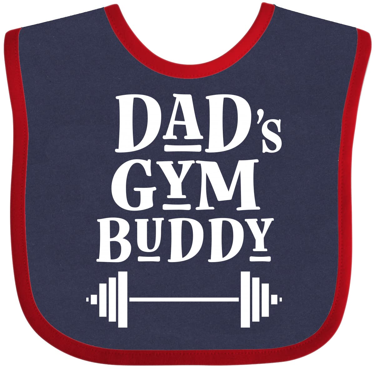 Inktastic Daddy Gym Buddy Workout Fitness Baby Bib - Cute & Durable Cotton Bib for Active Dads & Babies - Perfect for Gym, Workouts, Father's Day & Playtime