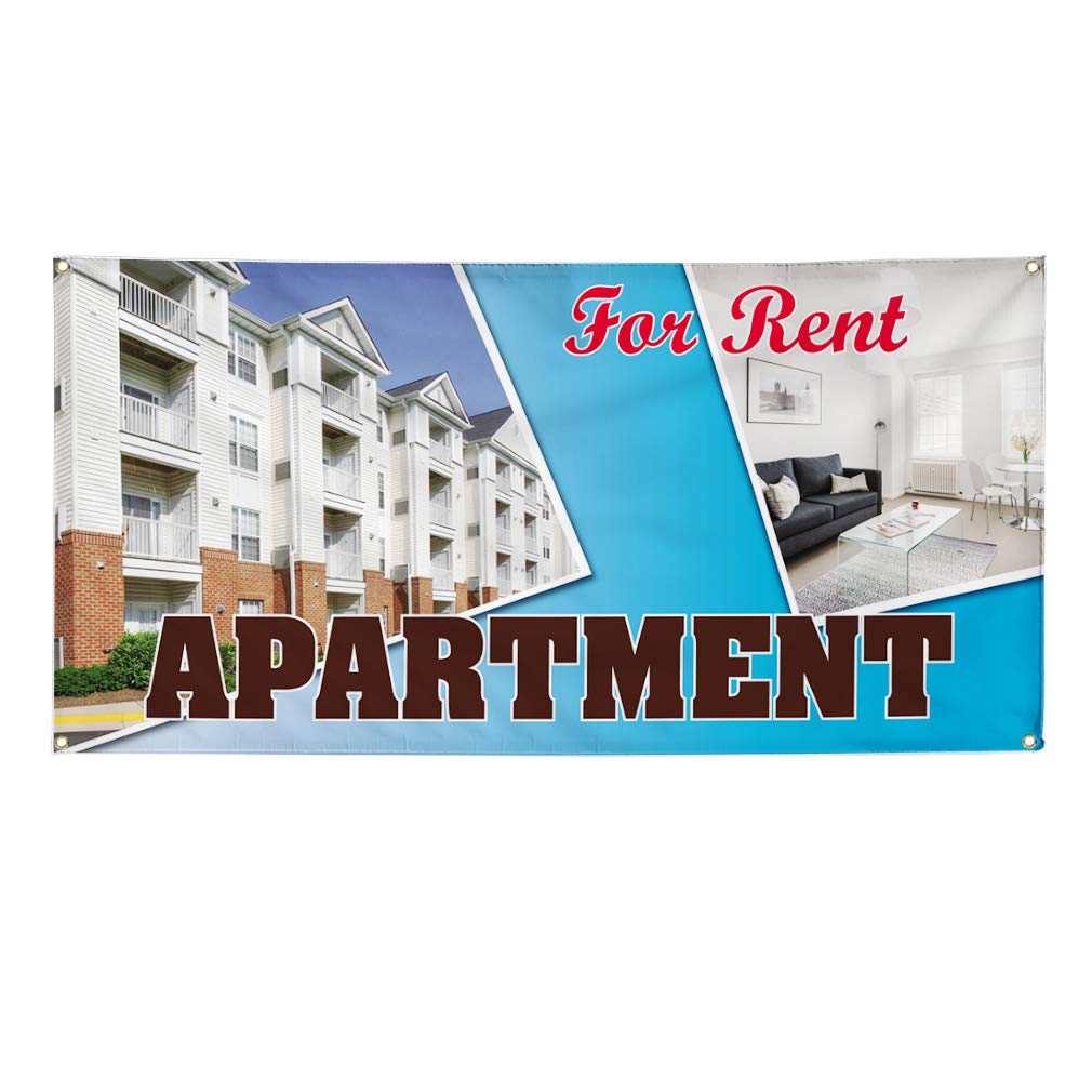 Vinyl Banner Multiple Sizes 48x96 Inches - Weatherproof Outdoor Business Sign with 8 Grommets for Rent Apartment Advertising, Yard Signs & Industrial Use | Perfect for Storefronts, Events & Construction Sites