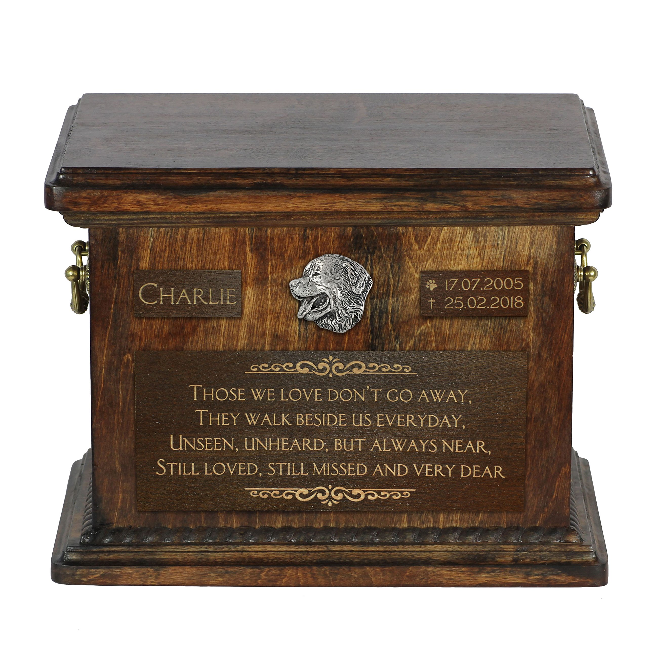 Personalized Bernese Mountain Dog Memorial Urn - Custom Engraved Pet Ashes Keepsake with Name & Date - Perfect for Home Memorial or Pet Loss Remembrance