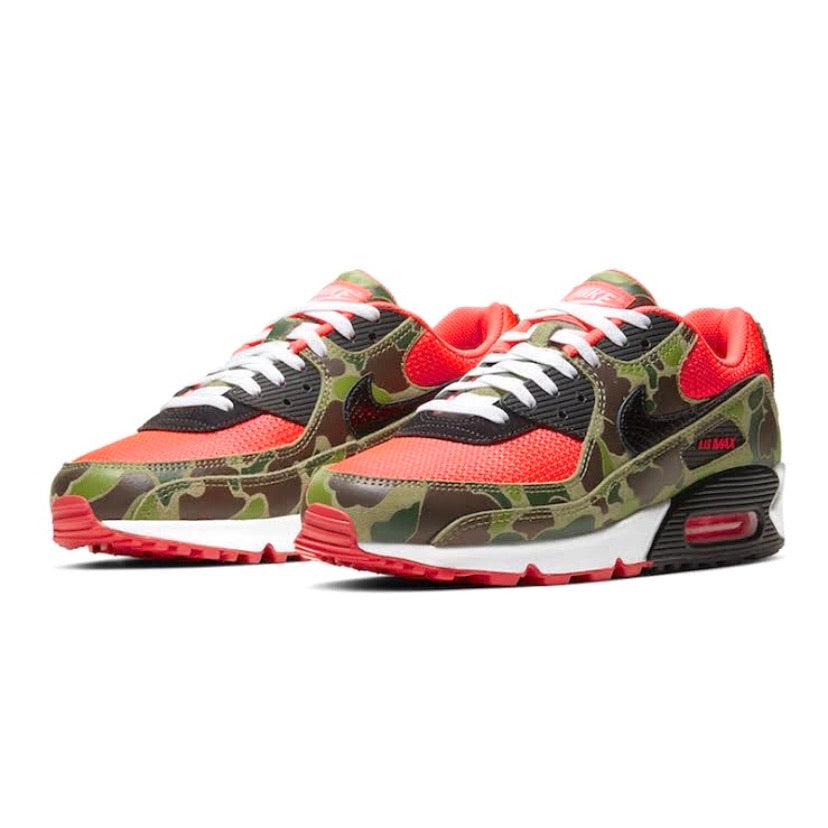 Nike Air Max 90 Reverse Duck Camo Infrared Black Baroque Sneakers - Men's Running Shoes for Casual Wear & Street Style Fashion