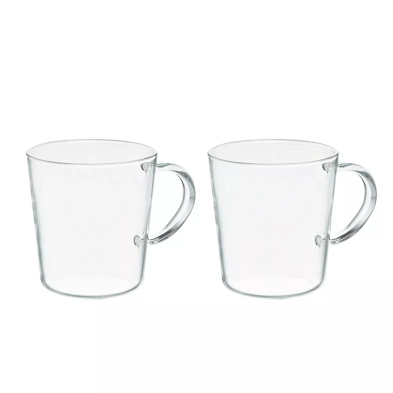 Hario Heat Resistant Glass Coffee Mugs Set of 2 - 12oz Borosilicate Glass Cups for Hot & Cold Beverages - Perfect for Coffee, Tea, Iced Drinks at Home, Office or Outdoor Camping
