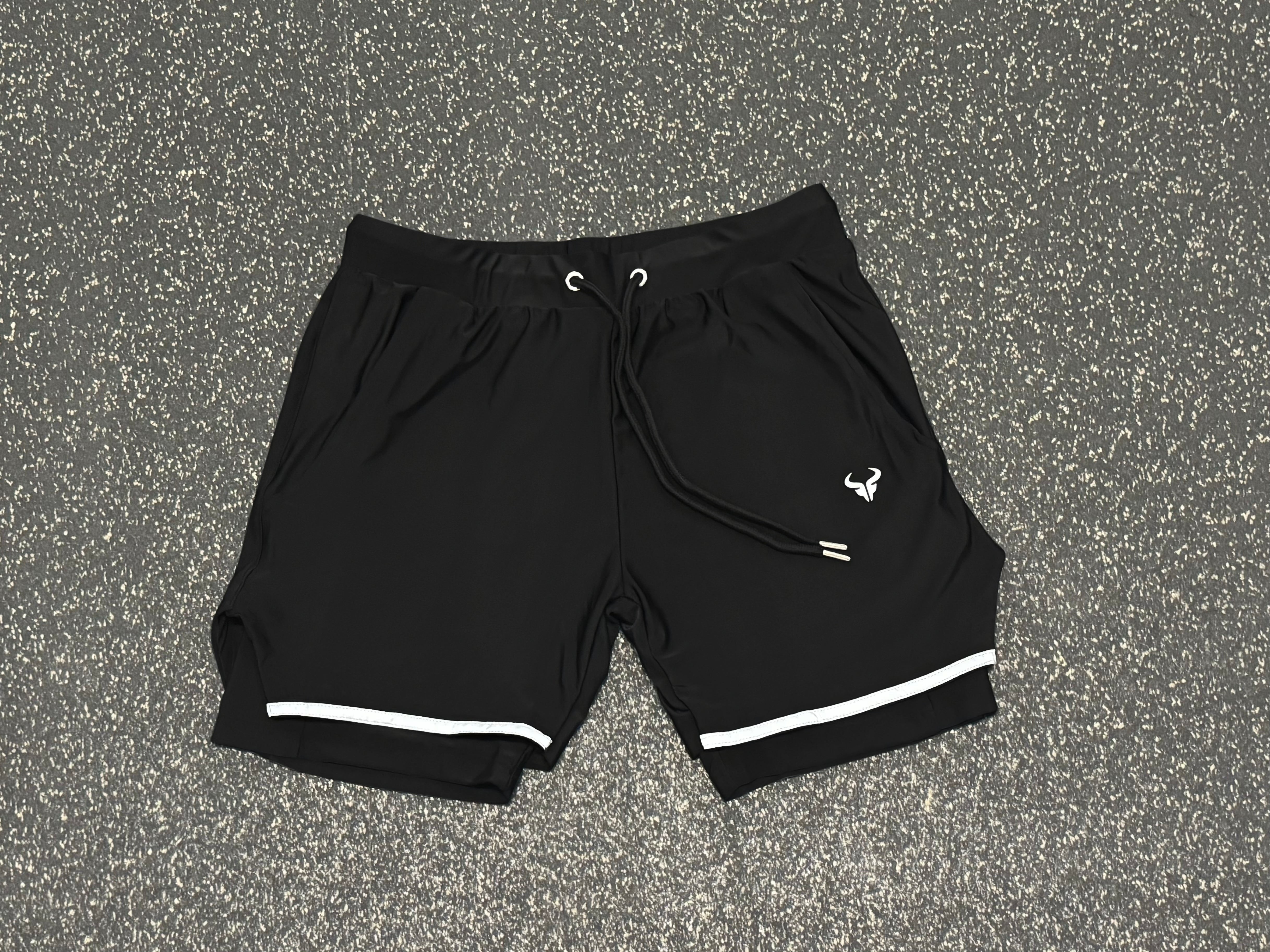 Cerus Black Nexus 2-in-1 Running Shorts with Built-in Liner - Men's Athletic Workout Gym Basketball Shorts for Training, Jogging & Sports Activities