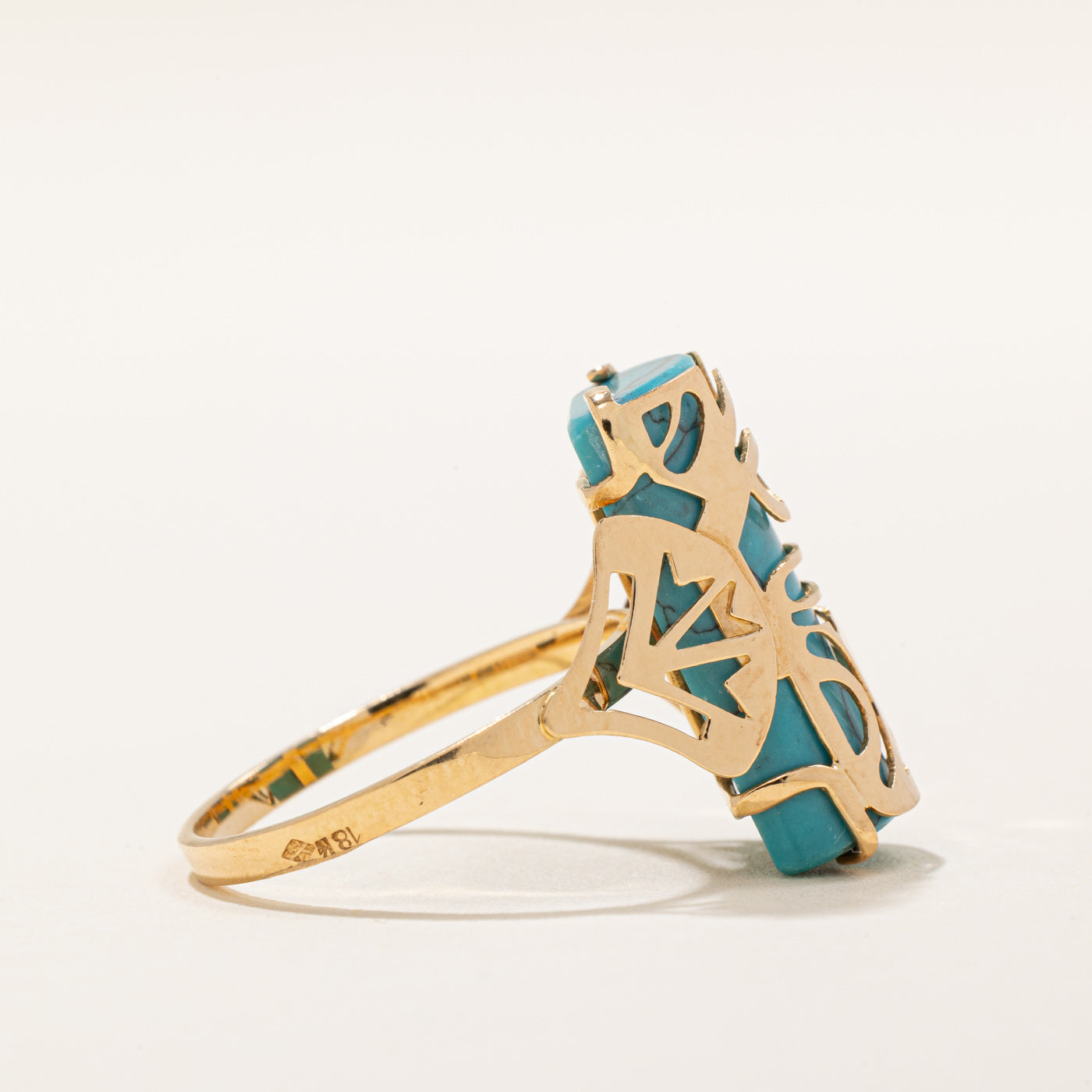 Synthetic Turquoise Cocktail Ring - 8.00ct Oval Cut Stone - Size 7 - Elegant Statement Jewelry for Women - Perfect for Parties, Weddings & Special Occasions