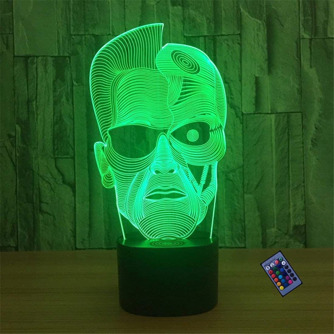3D Skull Night Light with 16 Color Changing LED, USB Powered, Remote & Touch Control - Optical Illusion Desk Lamp for Halloween Decor, Bedroom, Gaming Room & Party Lighting