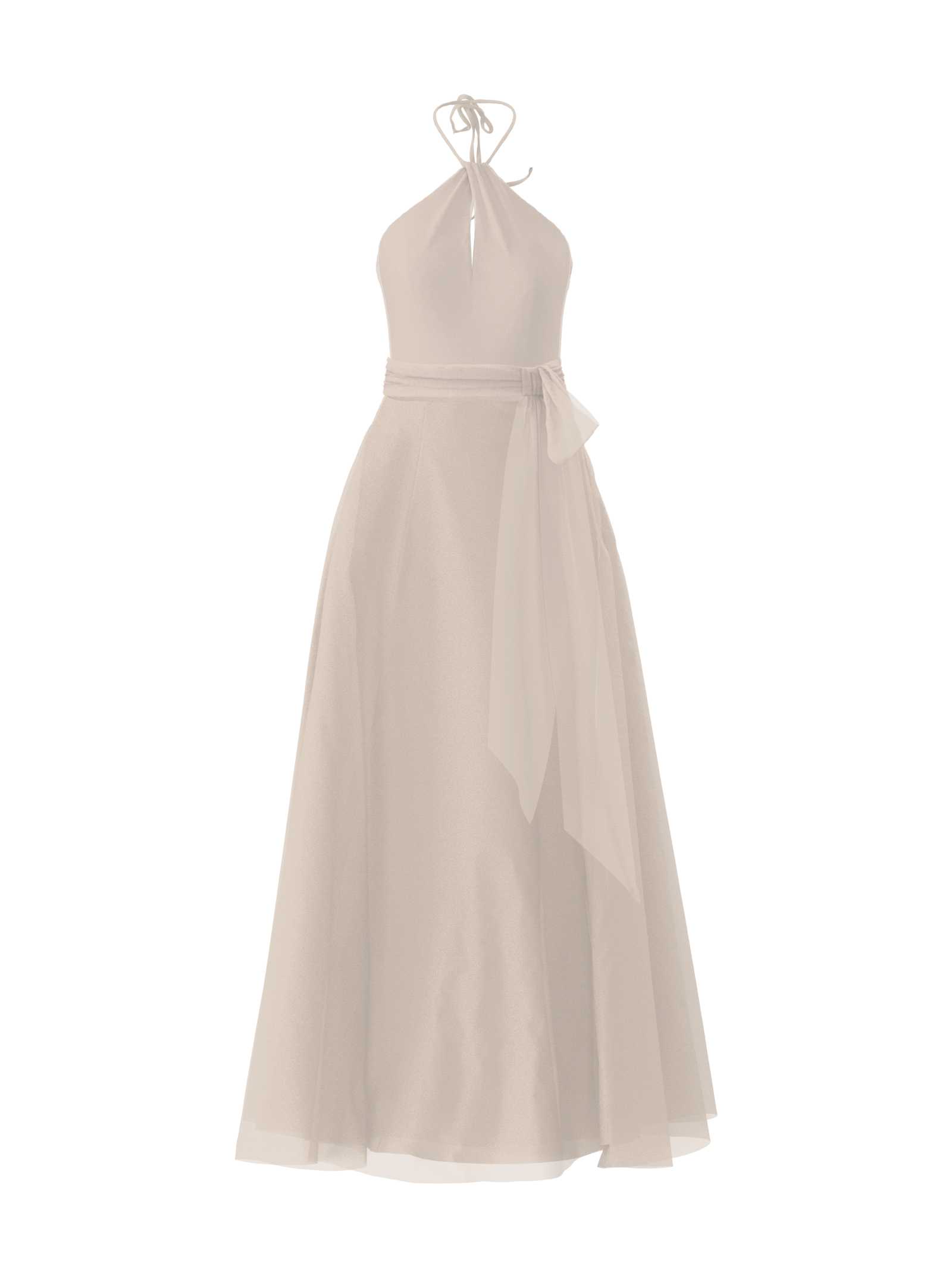 Colby Bodice & Cerisa Skirt Set with Sash Belt - Elegant Fawn-Colored Women's Outfit for Parties, Weddings & Special Occasions