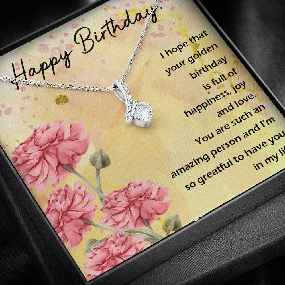 Happy Birthday Necklace for Women - Golden Gift for Her, Sister, Daughter | Party & Celebration