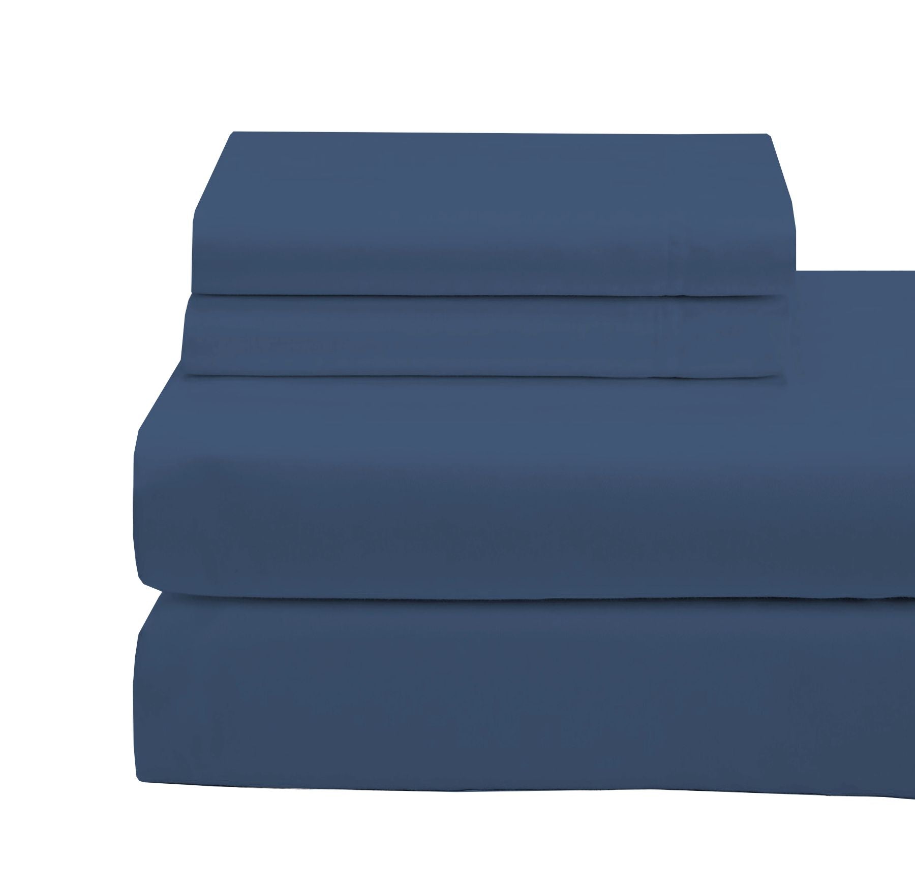 100% Organic Cotton Queen Sheet Set - 500 Thread Count, Navy Blue - Soft & Breathable Bedding for Comfortable Sleep & Relaxation