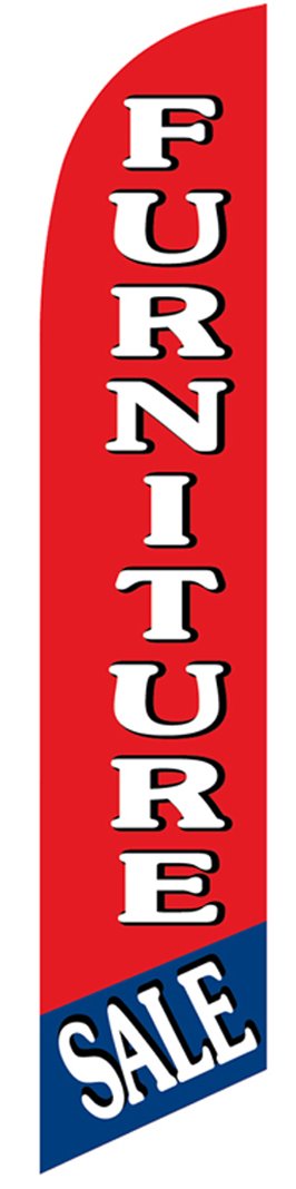 Red & Blue Feather Banner Swooper Flag for Furniture Sales - No Wind Required (Replacement Flag Only) - Perfect for Store Promotions, Grand Openings & Outdoor Advertising