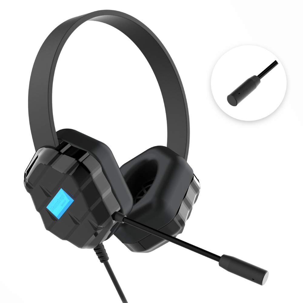 Gumdrop DropTech B1 Kids On-Ear Headphones with Boom Mic - Chew Proof 3.5mm Cord, Drop Tested, Lightweight & Comfortable for K-12 Students - Perfect for Classroom, Online Learning & Homeschool Use - Black