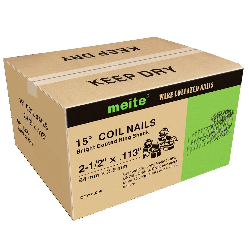 15 Degree Ring Shank Coil Nails for Framing and Roofing - Heavy Duty Galvanized Coil Nails for Nail Guns - Perfect for Construction, Woodworking, and DIY Projects