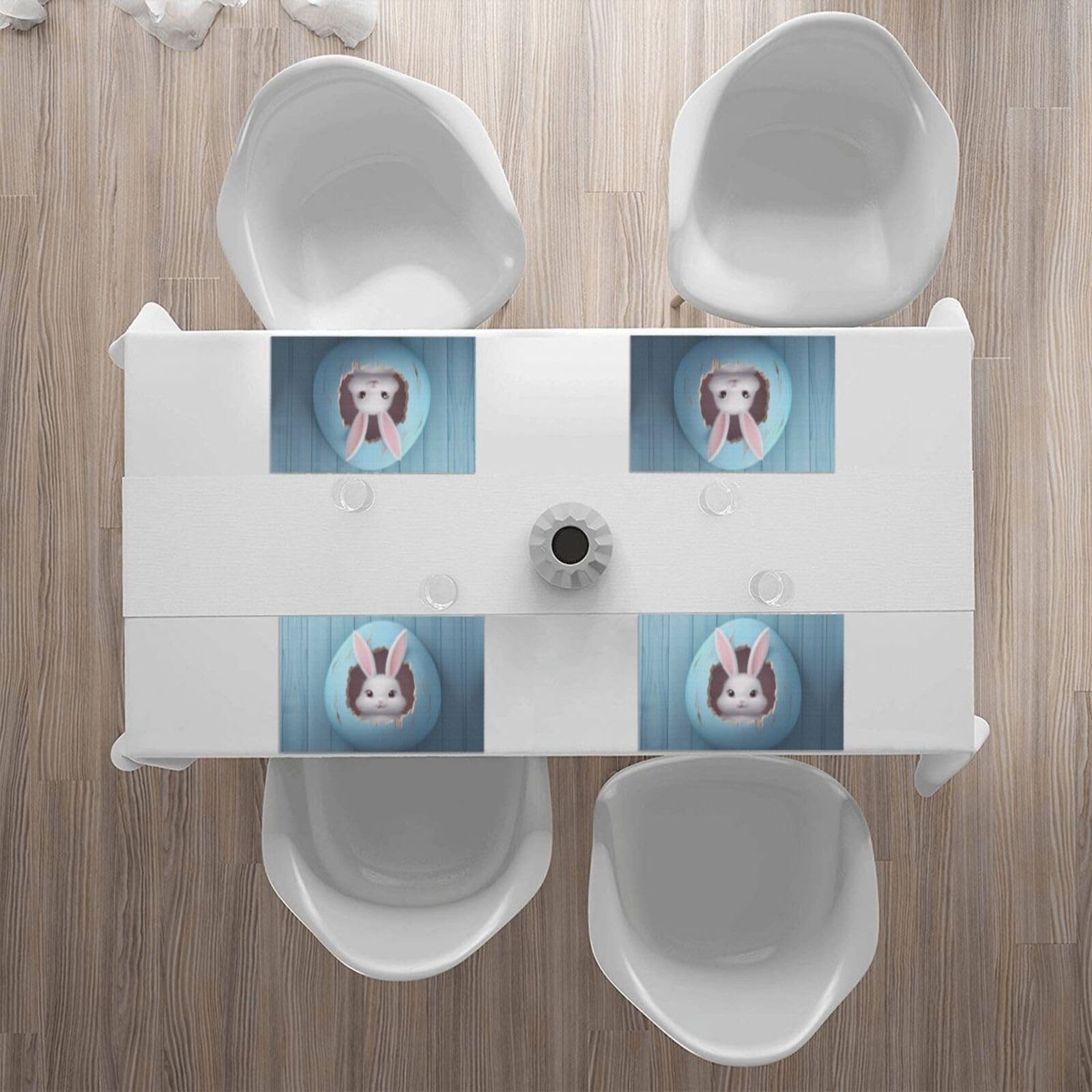 Funny Easter Bunny Cute Rabbit Eggs Placemats - Set of 4 Heat-Resistant Washable Non-Slip Table Mats for Dining - 12x18 Inches - Perfect for Easter Brunch, Spring Decorations & Holiday Table Settings