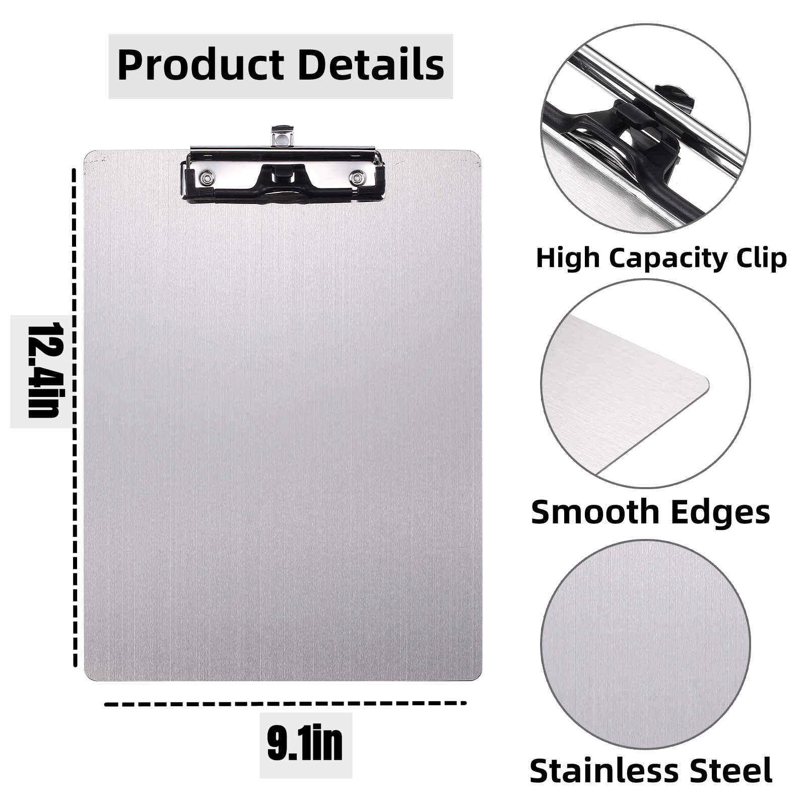 Premium Stainless Steel Magnetic Clipboard - 9.2
