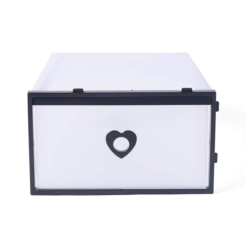 20 Pack Clear Plastic Stackable Shoe Storage Boxes - Foldable Front Opening Drawer Organizer Bins for Sneakers & Shoes | Perfect for Closet, Bedroom & Entryway Organization
