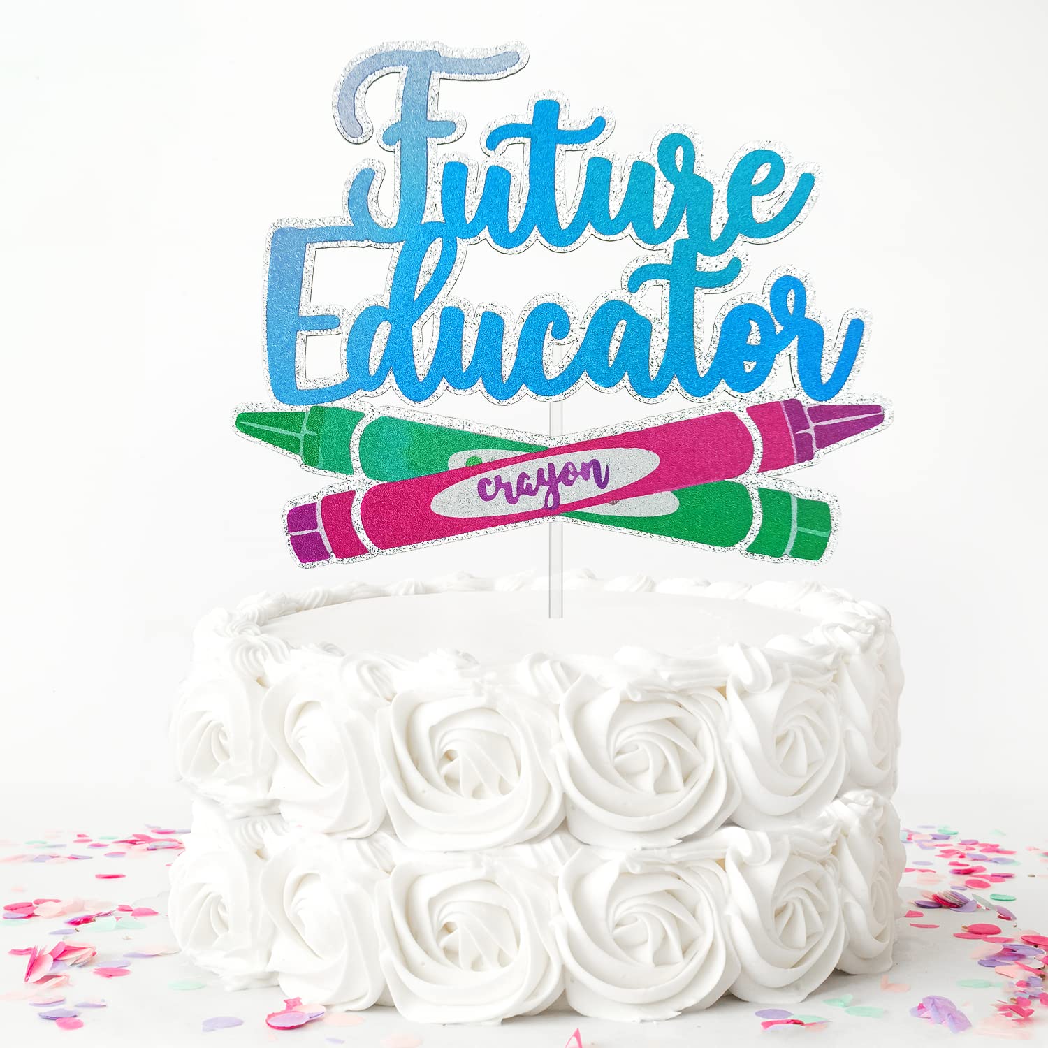 Future Educator Cake Topper | Congrats Teacher Graduation Cake Decor | Teacher Grad Party Supplies | Perfect for Teacher Appreciation, Retirement & Graduation Celebrations